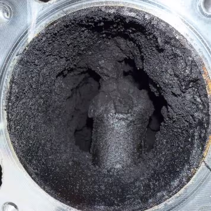 EGR port packed with carbon, the valve stem buried in soot
